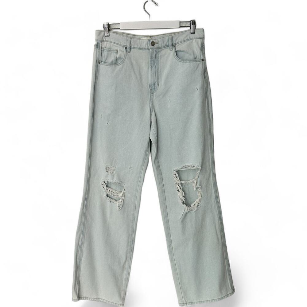 PacSun Light Indigo Ripped High Rise Baggy Jeans (30) - Picture 2 of 16